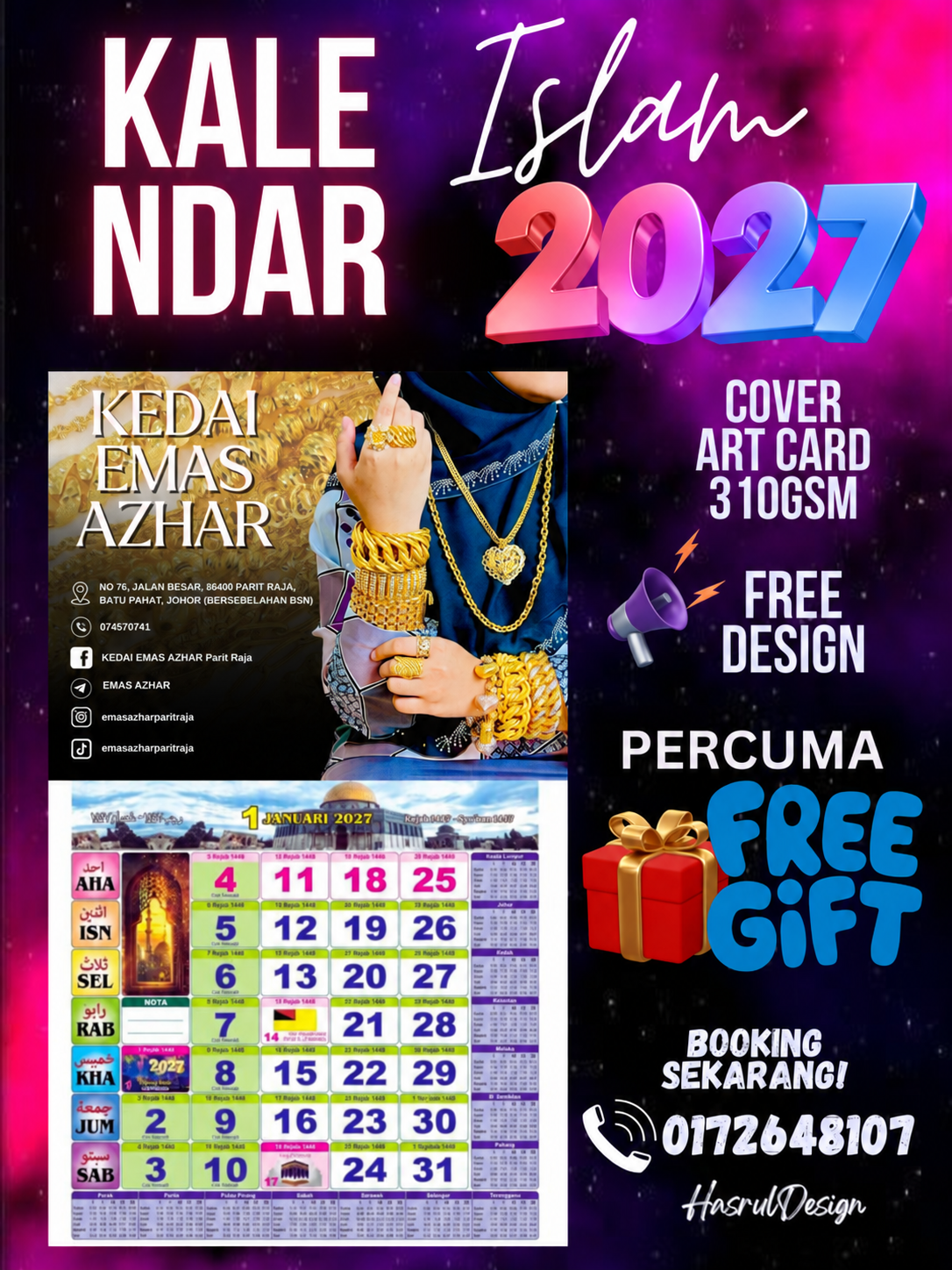 Kalendar Islam 2027 custom