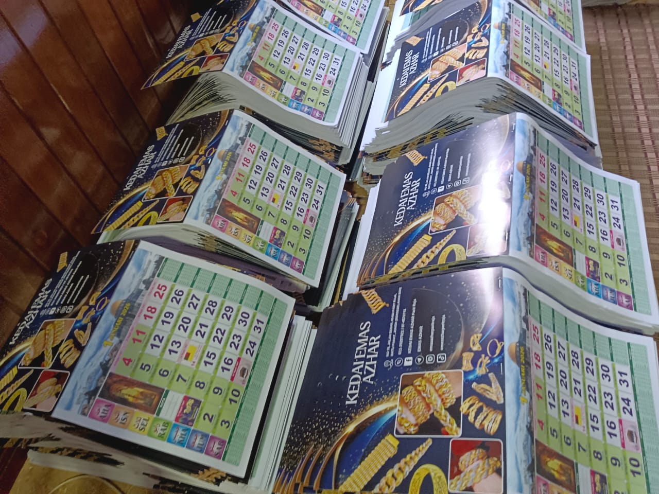 Kalendar Kedai Emas Azhar dalam kuantiti pukal