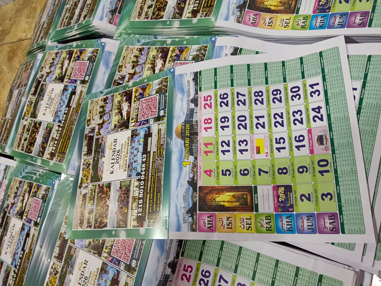 Kalendar Islam custom siap dicetak